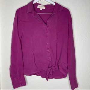 Cloth & Stone Button Tie Front Top